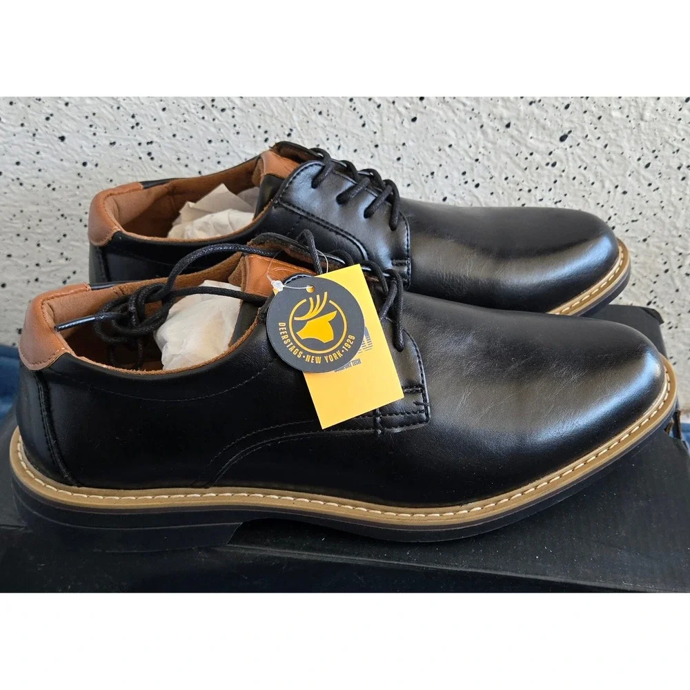 Deer Stags‎ Belmont Mens Black Vega Dress Shoes Comfort Oxford 10.5 M NEW